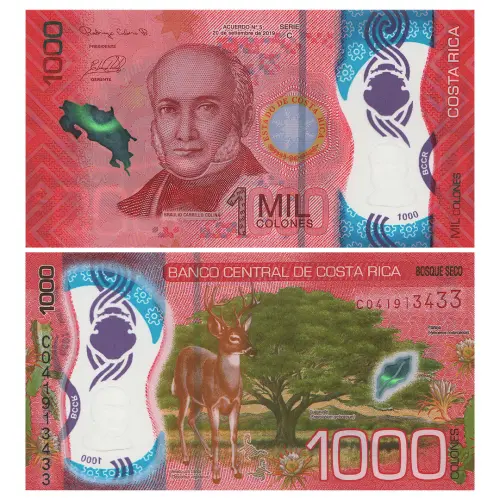 Коста-Рика - Полимерная банкнота 1000 колон 2019 года