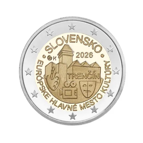 Словакия 2 евро 2026 года - Тренчин - Культурная столица Европы 2026