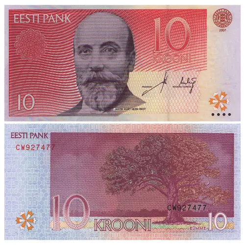 Эстония - Банкнота 10 крон 2007 года