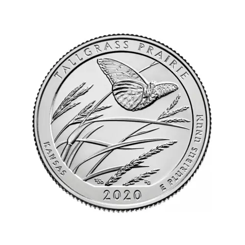 США 25 центов 2020 года - Национальный заказник Таллграсс Прейри - 55 парк (D)