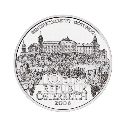 Австрия 10 евро 2006 года - Аббатство Гёттвейг - в буклете (Серебро 0.925)_3