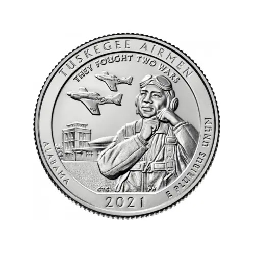 США 25 центов 2021 года - Пилоты из Таскиги - 56 парк (D)