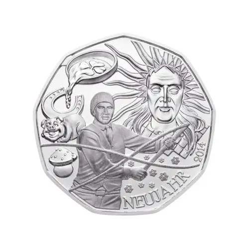 Австрия 5 евро 2014 года - Новый год - в буклете (Серебро 0.800)_1