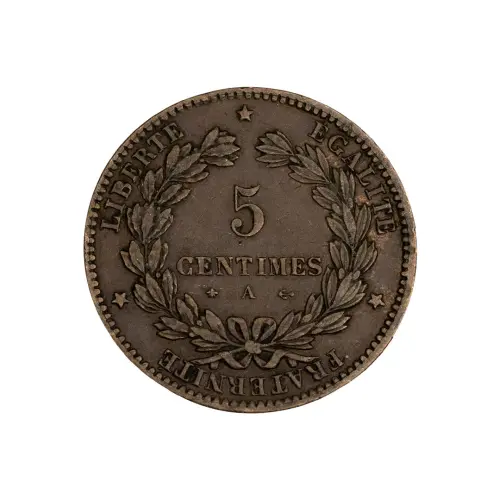 Франция - 5 сантимов 1875 года (A)