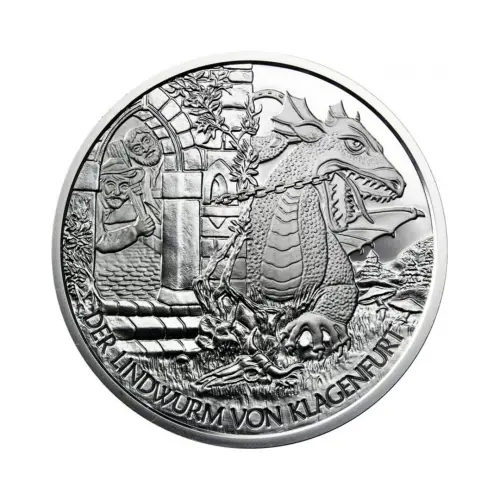 Австрия 10 евро 2011 года - Линдворм из Клагенфурта - в буклете (Серебро 0.925)_2