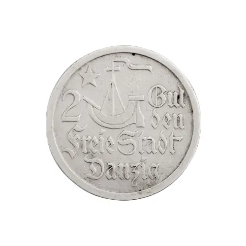 Данциг - 2 гульдена 1923 года (Серебро 0.750)