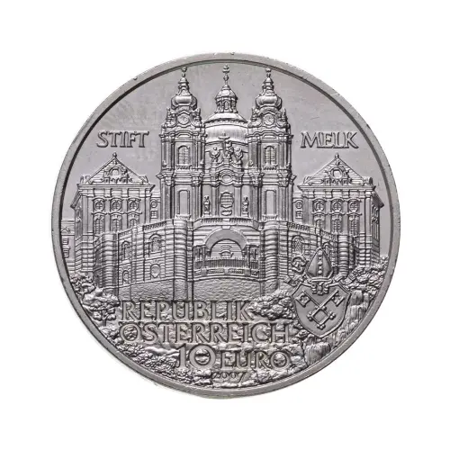 Австрия 10 евро 2007 года - Аббатство Мельк - в буклете (Серебро 0.925)_2