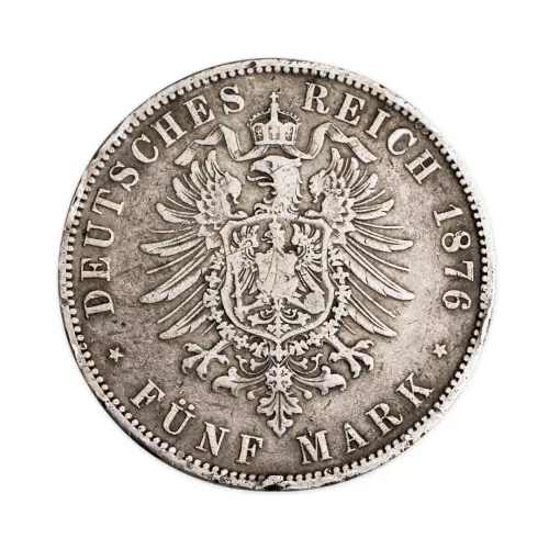 Германская империя 5 марок 1876 года А - Серебро 0.900_1