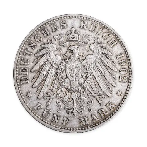 Германская империя (Гамбург) - 5 марок 1902 года - Серебро 0.900 (J)_1
