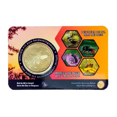 Бельгия 2½ евро 2024 года - Спасите пчел в Бел (в коинкарте)