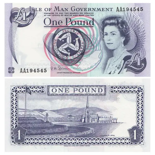 Остров Мэн - Банкнота 1 фунт (AA) 2009 года