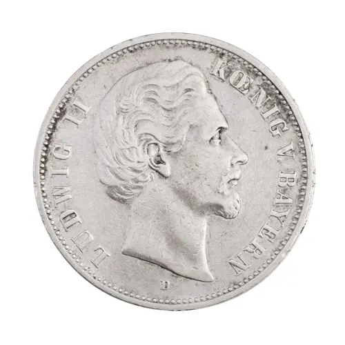 Германская империя (Бавария) - 5 марок 1876 года - D (Серебро 0.900)
