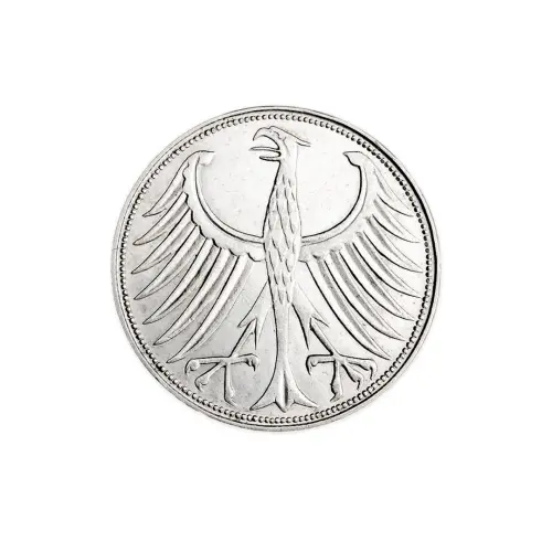 Германия 5 марок 1963 год G Карлсруэ - Серебро 0.625_1