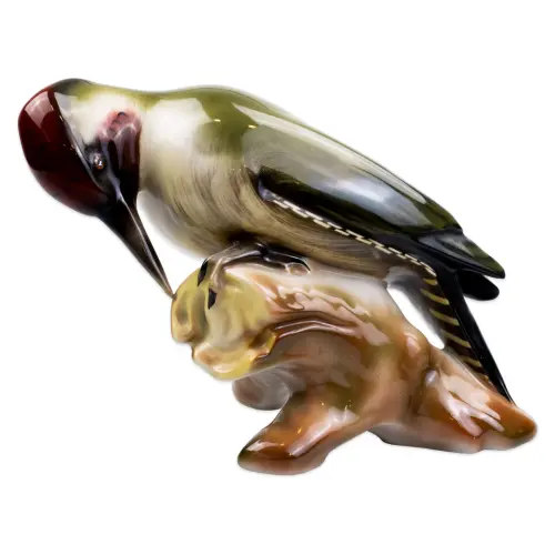 Статуэтка Дятел, фарфор, роспись, завод Lichte, ГДР, 1950-1960 гг.