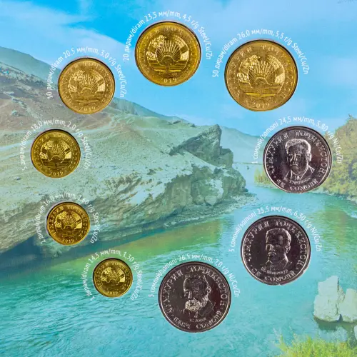 Таджикистан - Набор из 9 памятных монет 2019 года - Природа (в буклете)_2