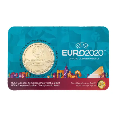 Бельгия 2½ евро 2021 г-Чемп Евр по футб EURO 2020(в коинк)