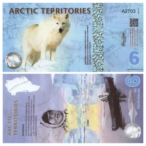 Арктические территории - Набор из 9 сувенирных банкнот 2010-2013 г. - Животные_5