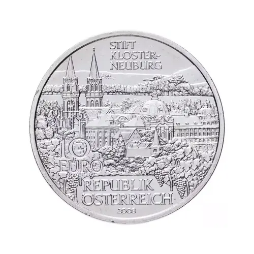 Австрия 10 евро 2008 года - Монастырь Клостернойбург - в буклете (Серебро 0.925)_3