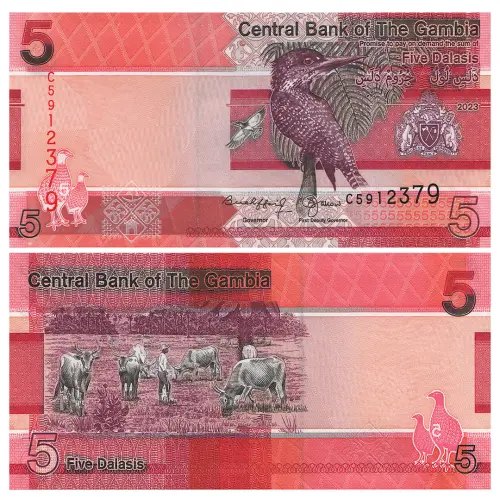 Гамбия - Набор из 6 банкнот - 5, 10, 20, 50, 100, 200 даласи 2023 года_1