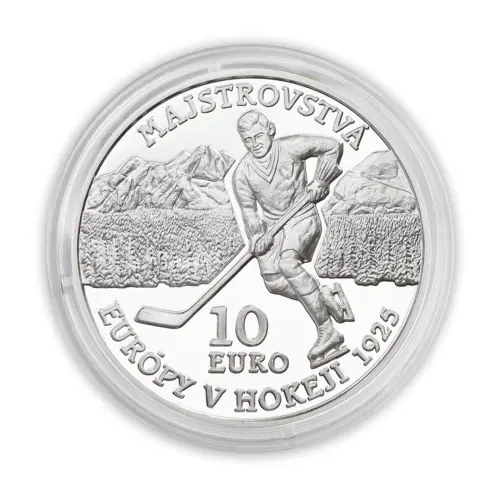 Словакия 10 евро 2025 года - 100 лет 1 междунар спорт соревн в Словакии (Сер 0.900)_1
